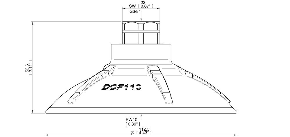 Piab Suction cup DCF110P Polyurethane 60, 3/8 NPT female, with mesh filter