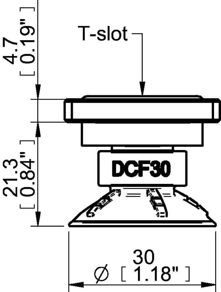 Piab Suction cup DCF30P Polyurethane 60, T-slot
