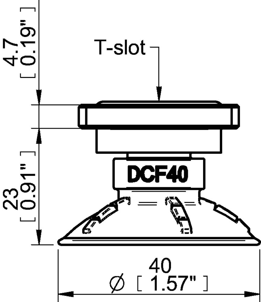 Piab Suction cup DCF40P Polyurethane 60, T-slot
