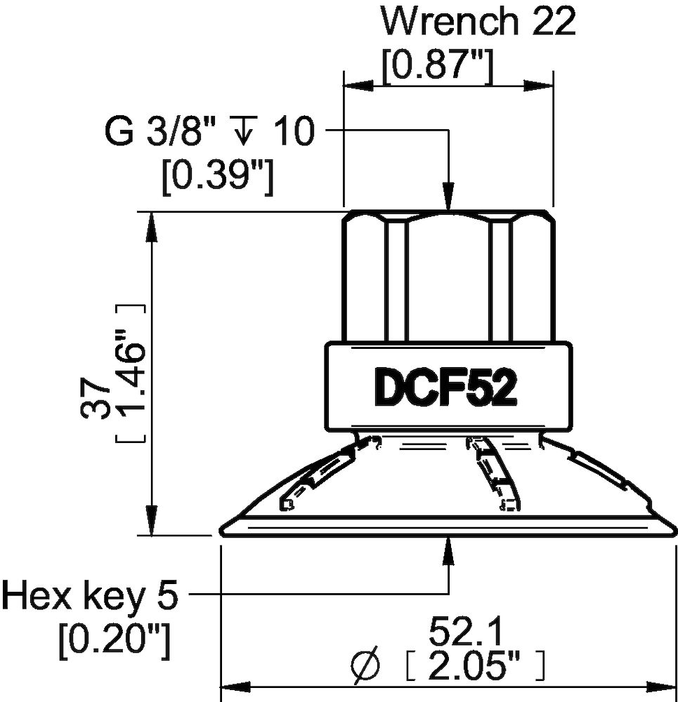 Piab Suction cup DCF52P Polyurethane 60, G3/8 female plastic