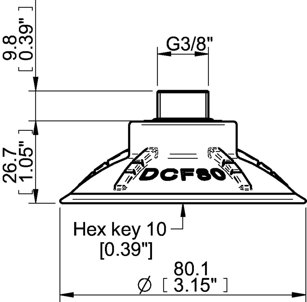 Piab Suction cup DCF80P Polyurethane 60, G3/8 male