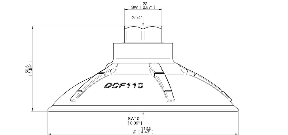 Piab Suction cup DCF110P Polyurethane 60, G1/4 female, with mesh filter