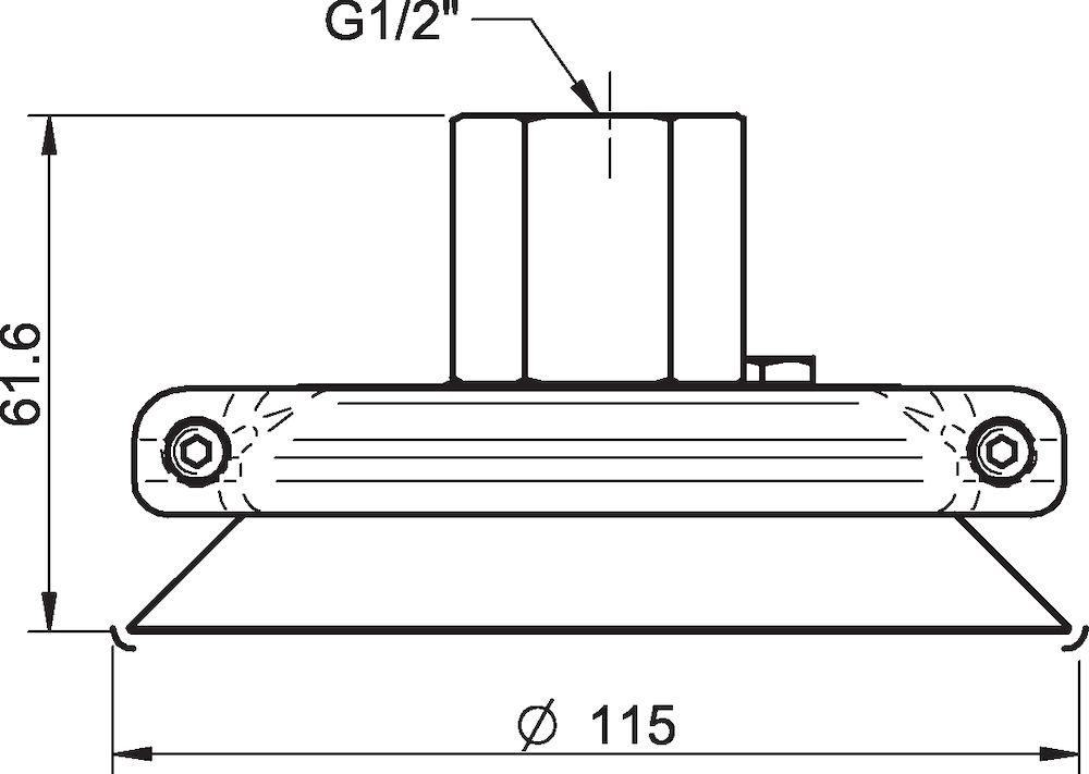 Piab Suction cup F110P Polyurethane 60, G1/2 female, clamp ring with cone valve
