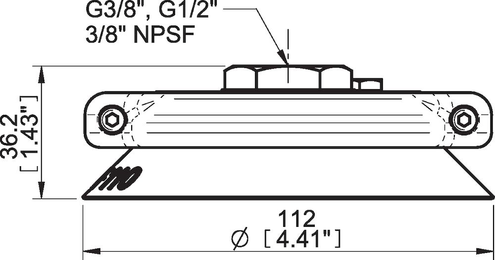 Piab Suction cup F110 Nitrile-PVC, 3/8 NPSF female, clamp ring with mesh filter
