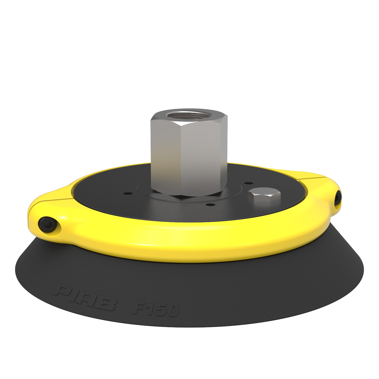 Piab Suction cup F150 Nitrile-PVC, G1/2 female, clamp ring with cone valve