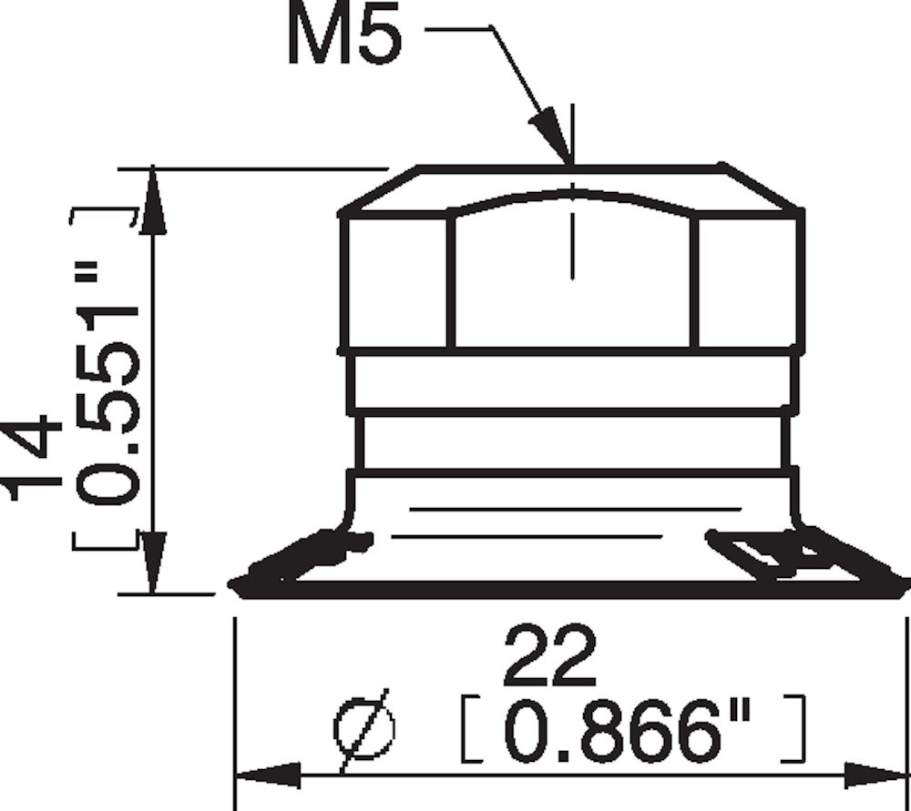 Piab Suction cup F20MF Thermoelastic polyurethane, M5 female