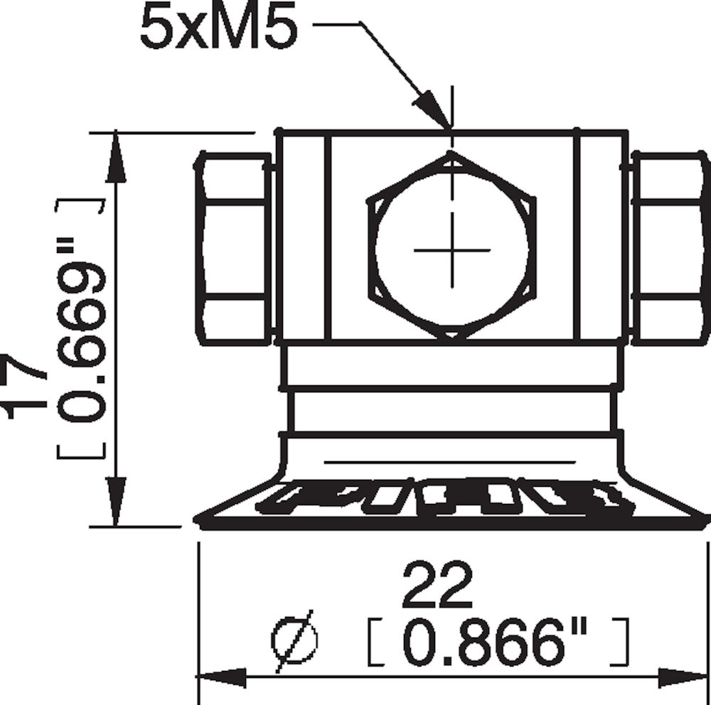 Piab Suction cup F20MF Thermoelastic polyurethane, 5xM5 female