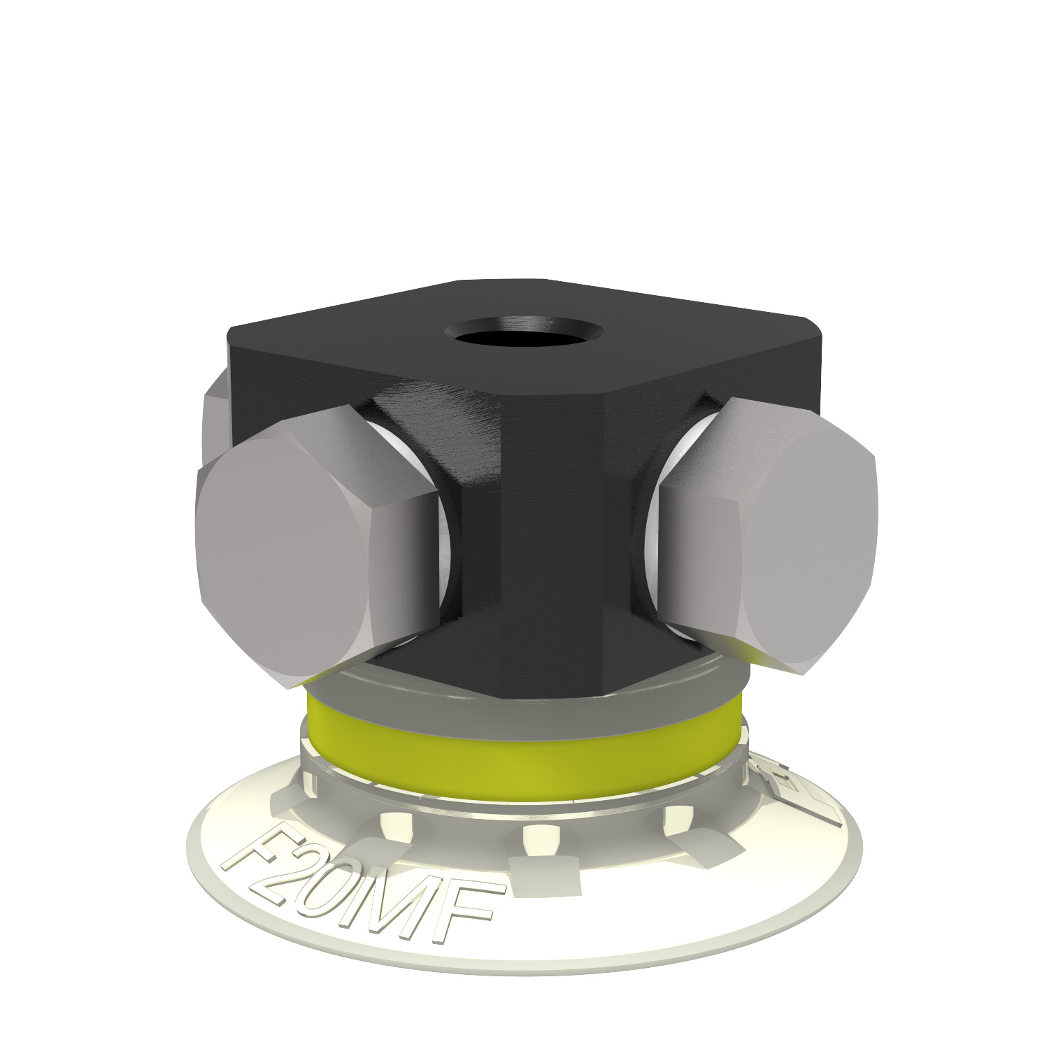 Piab Suction cup F20MF Thermoelastic polyurethane, 5xM5 female, with dual flow control valve