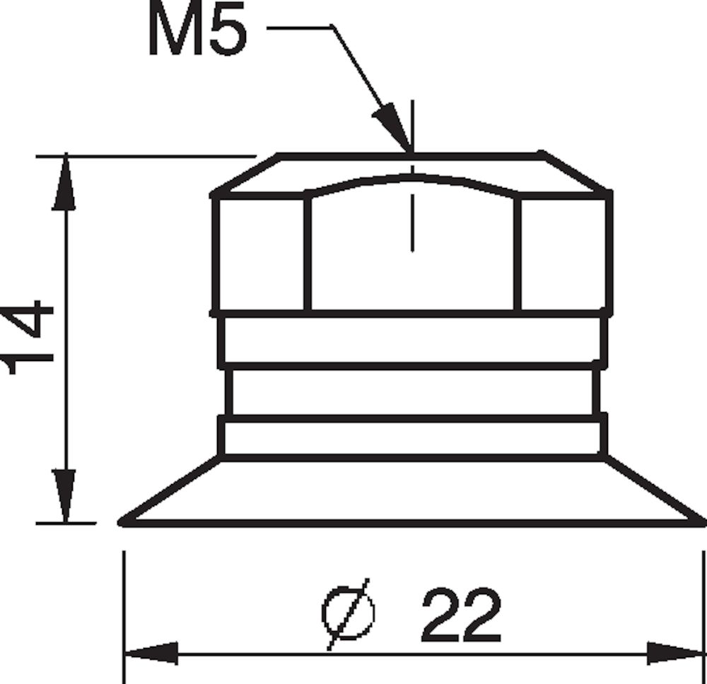 Piab Suction cup F20 Chloroprene, M5 female