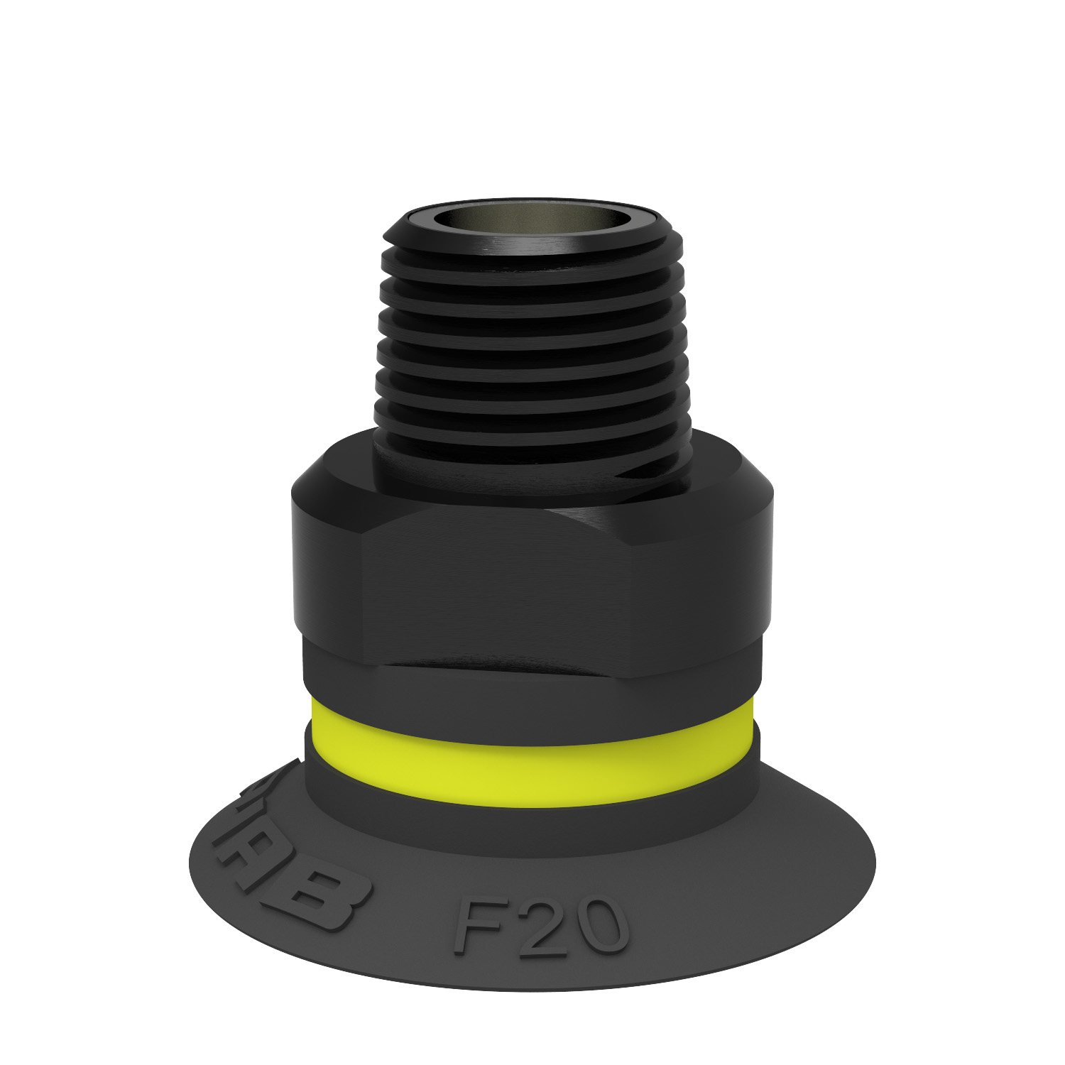 Piab Suction cup F20 Chloroprene, G1/8 male, with mesh filter and dual flow control valve