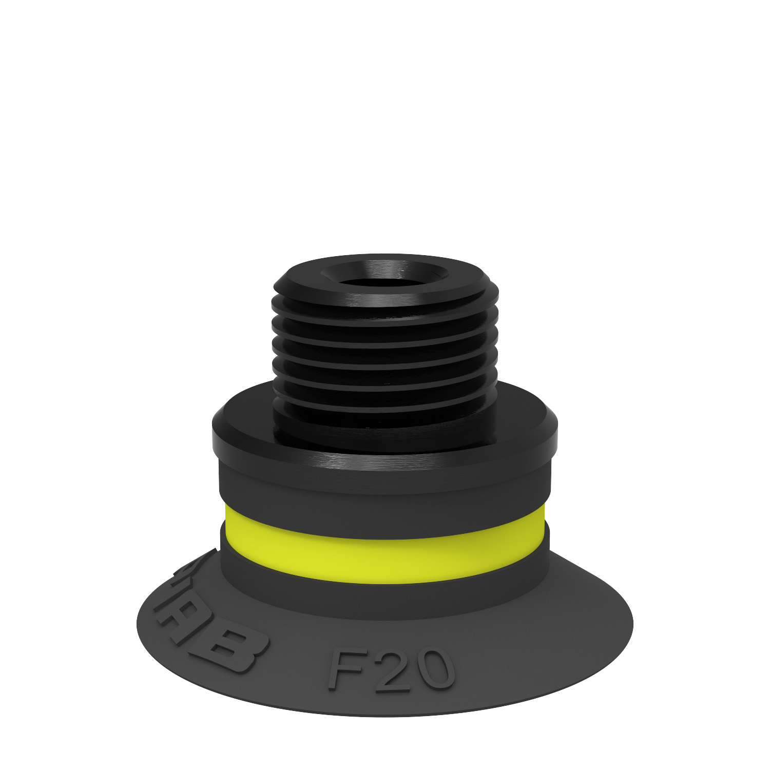 Piab Suction cup F20 Chloroprene, G1/8 male/M5 female, with dual flow control valve