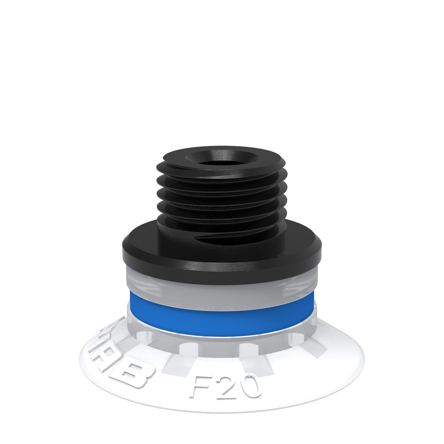 Piab Suction cup F20 Silicone FCM, G1/8 male/M5 female, with mesh filter