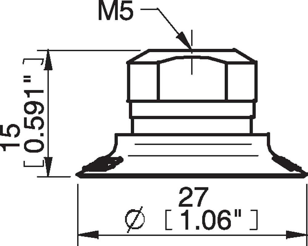 Piab Suction cup F25MF Thermoelastic polyurethane, M5 female