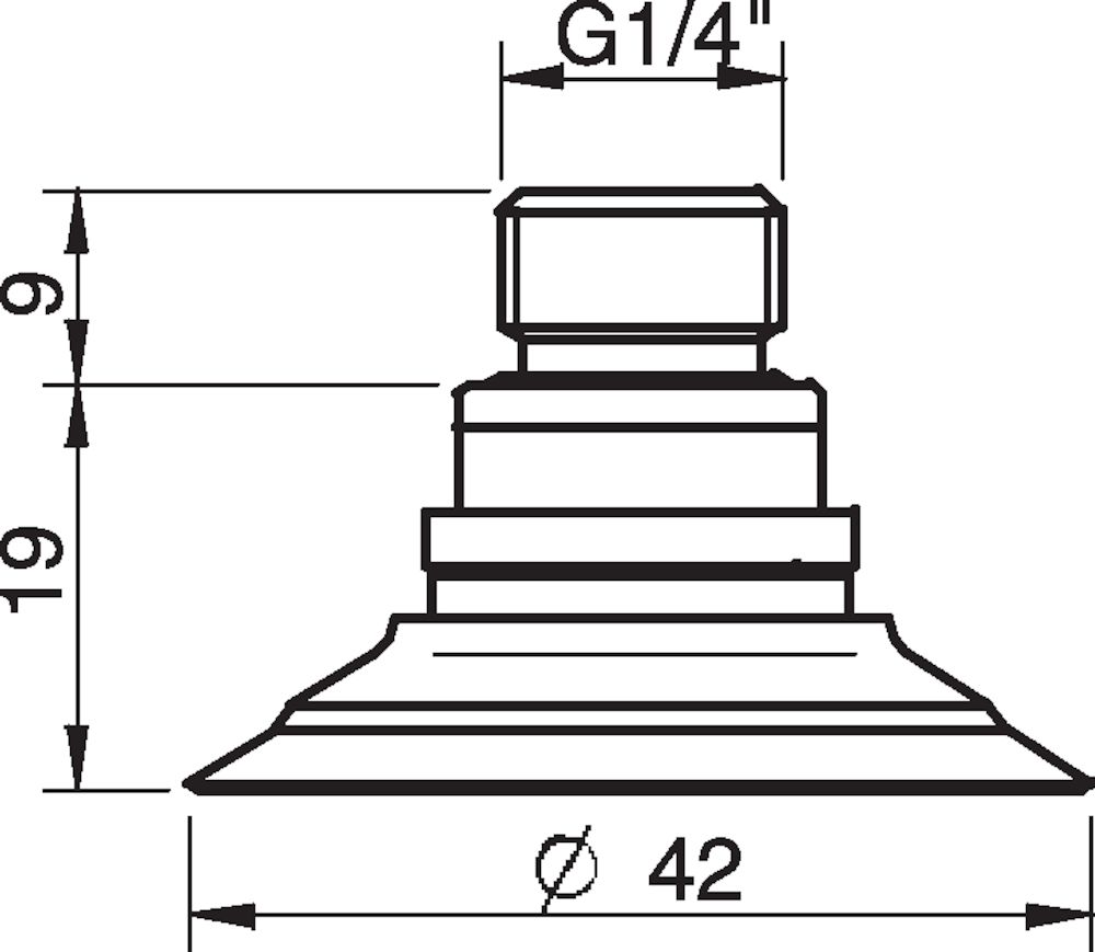 Piab Suction cup F40-2 Silicone, G1/4 male, with mesh filter