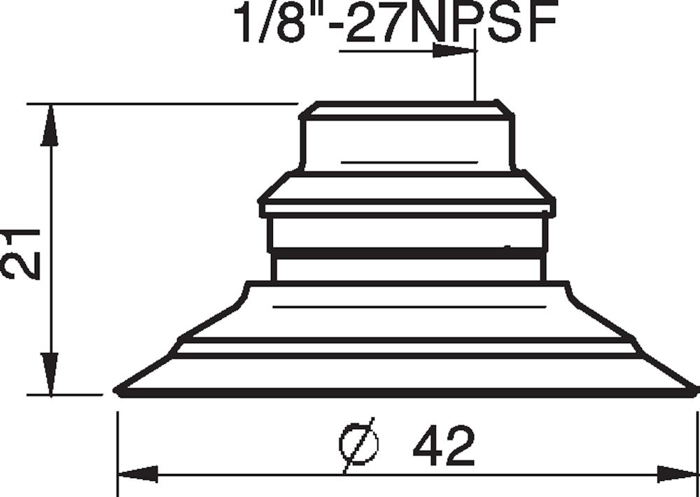 Piab Suction cup F40-2 Silicone, 1/8 NPSF female PA