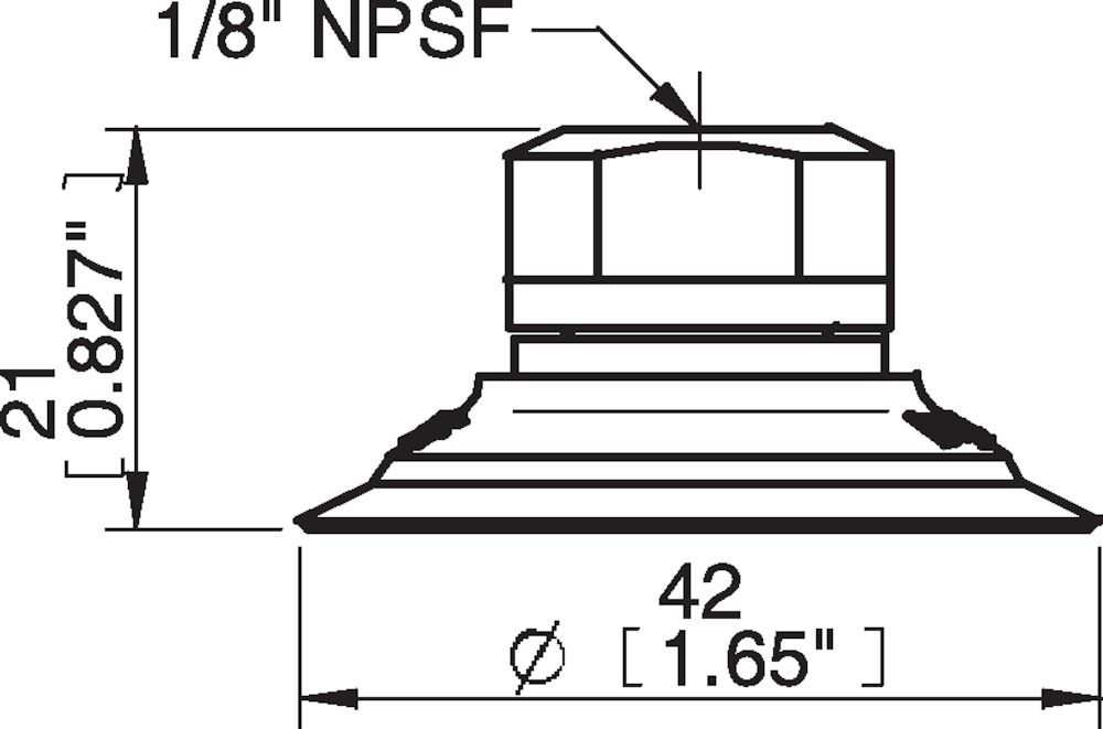 Piab Suction cup F40MF Thermoelastic polyurethane, 1/8 NPSF female