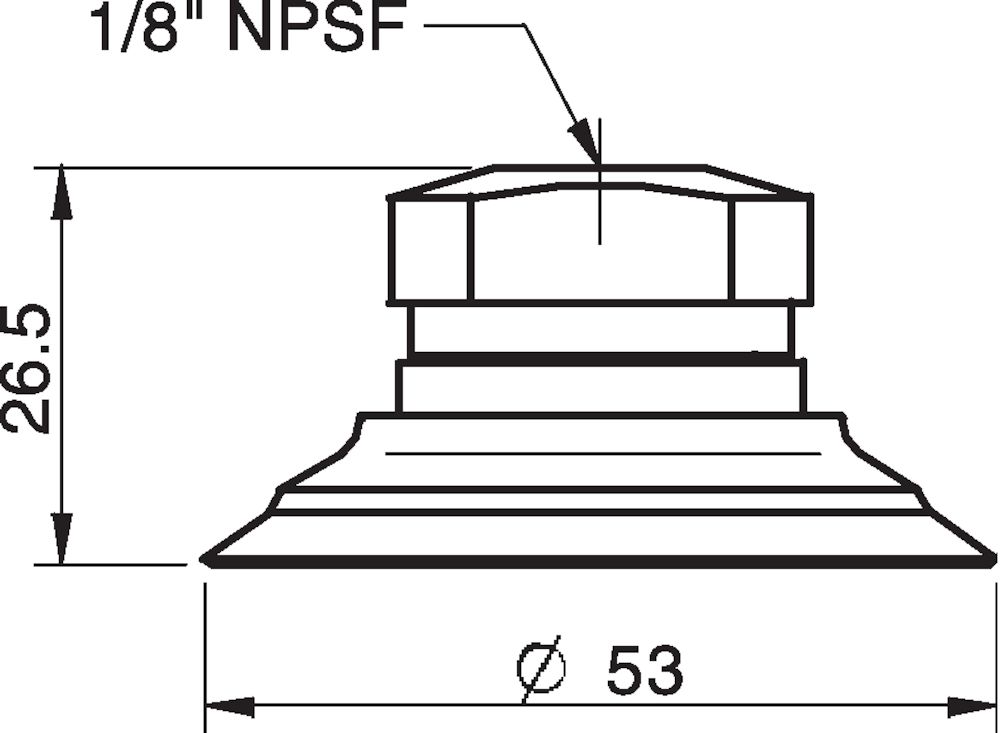 Piab Suction cup F50-2 Silicone, 1/8 NPSF female