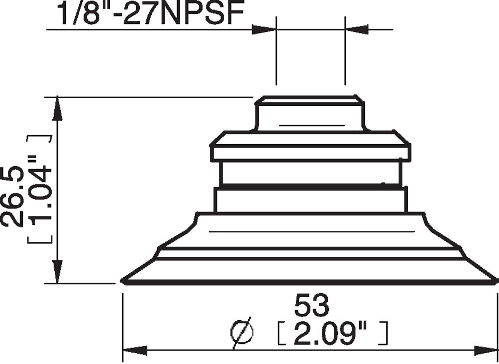 Piab Suction cup F50-2 Nitrile-PVC, 1/8 NPSF female, PA