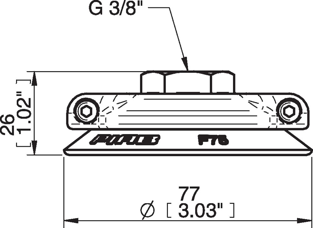 Piab Suction cup F75P Polyurethane 60, G3/8 female, with mesh filter