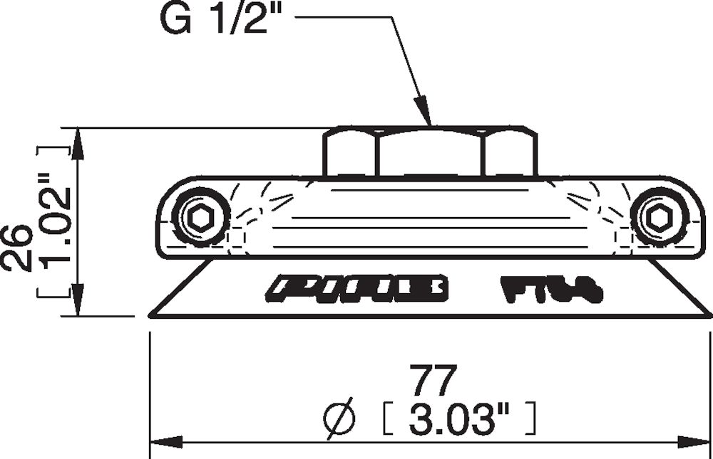 Piab Suction cup F75 Nitrile-PVC, G1/2 female, with mesh filter