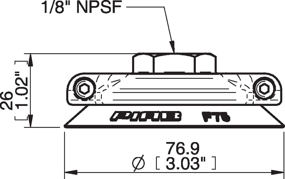 Piab Suction cup F75 HNBR, 1/8 NPSF female, with mesh filter