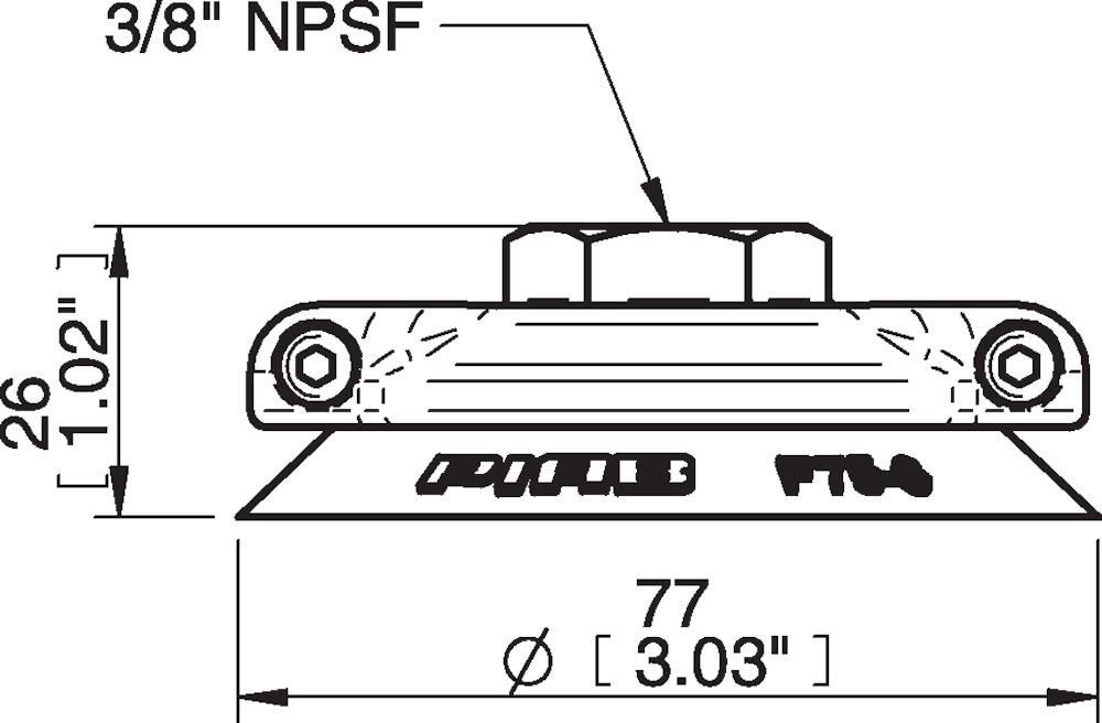 Piab Suction cup F75 HNBR, 3/8 NPSF female, with mesh filter
