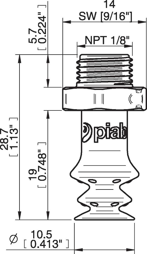 Piab FBX10.DS40.G18MDC.00 Suction cups and soft grippers