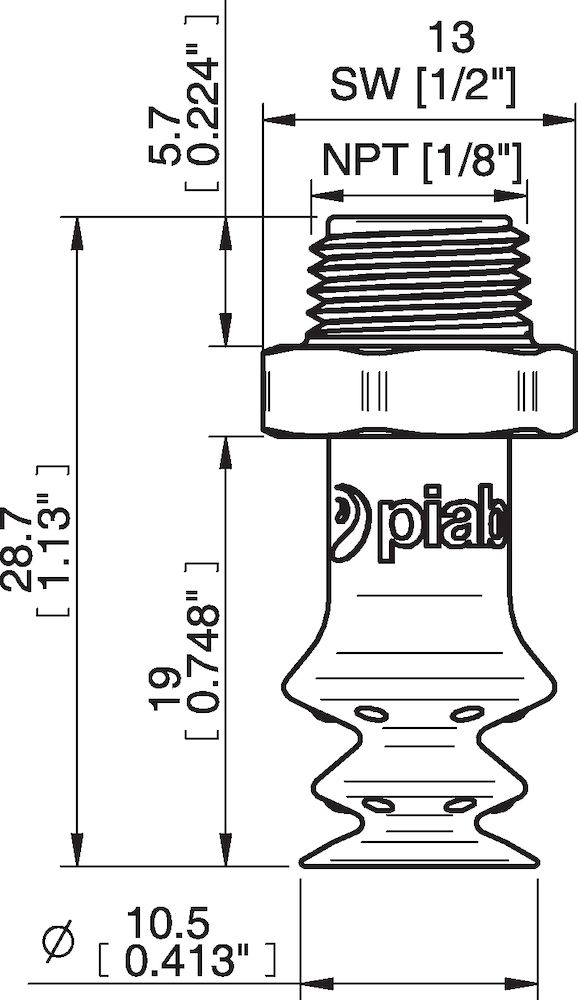 Piab FBX10.DS40.NT18MDC.00 Suction cups and soft grippers