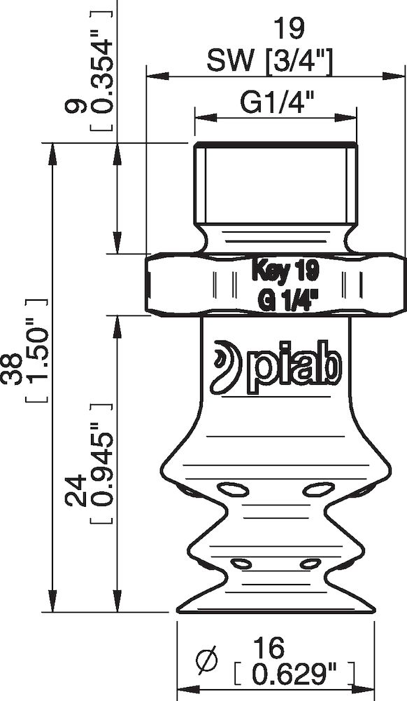 Piab FBX15.DS40.G14MSS.00 Suction cups and soft grippers