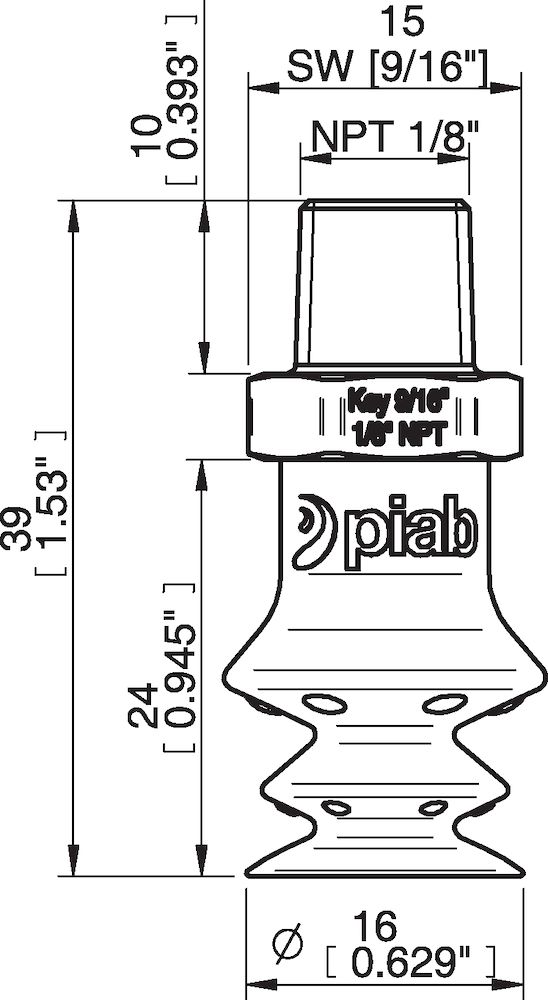 Piab FBX15.DS40.NT18MSS.00 Suction cups and soft grippers