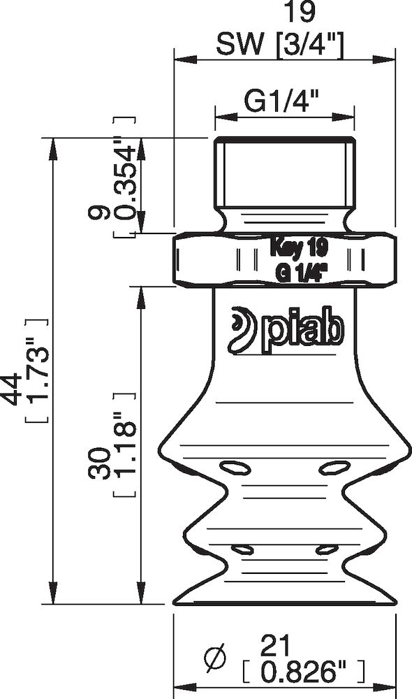 Piab FBX20.DS40.G14MSS.00 Suction cups and soft grippers