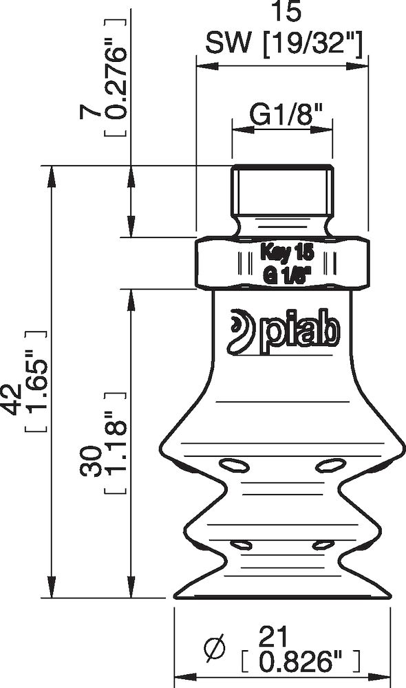 Piab FBX20.DS40.G18MSS.00 Suction cups and soft grippers