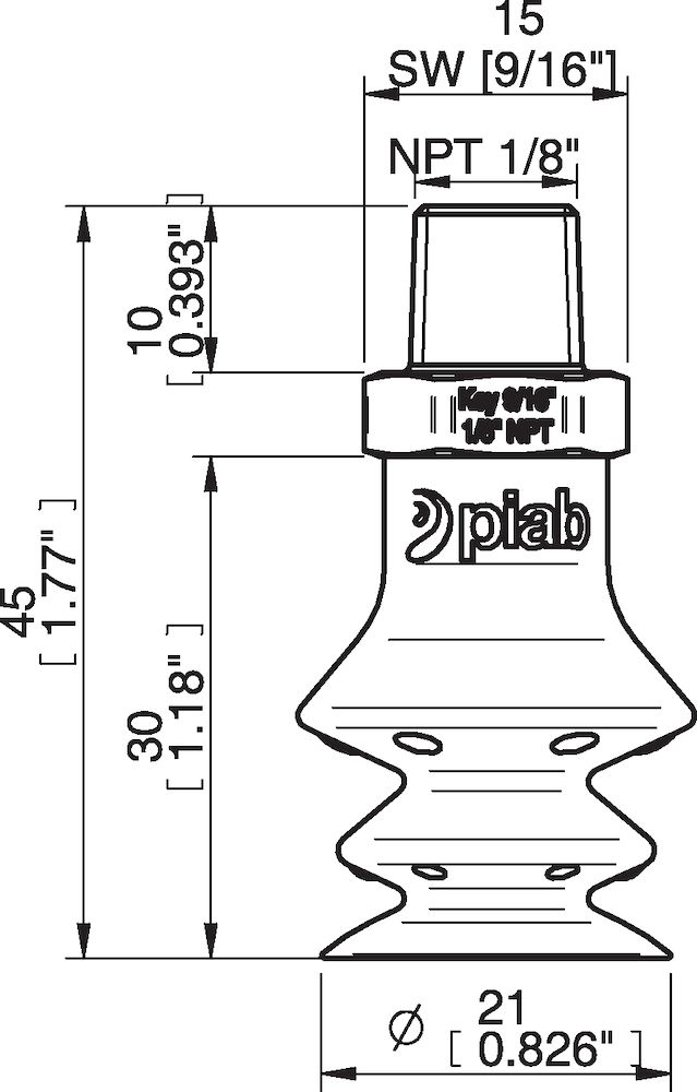 Piab FBX20.DS40.NT18MSS.00 Suction cups and soft grippers