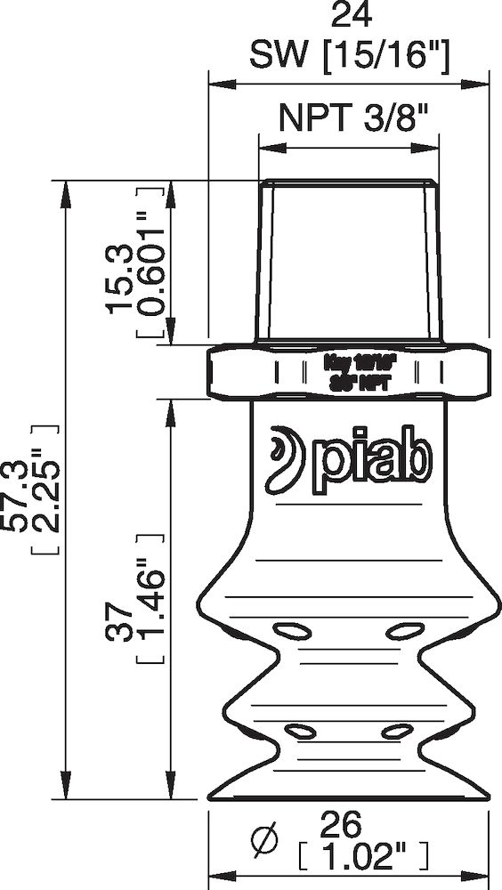 Piab FBX25.DS40.NT38MSS.00 Suction cups and soft grippers