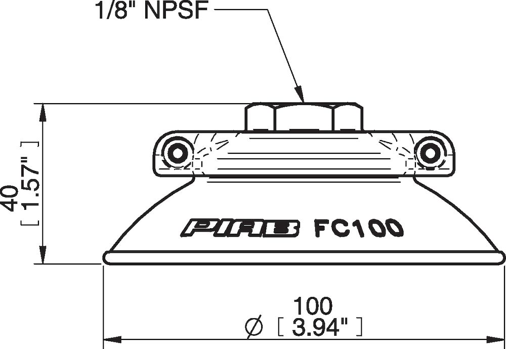 Piab Suction cup FC100P Polyurethane 60, 1/8 NPSF female