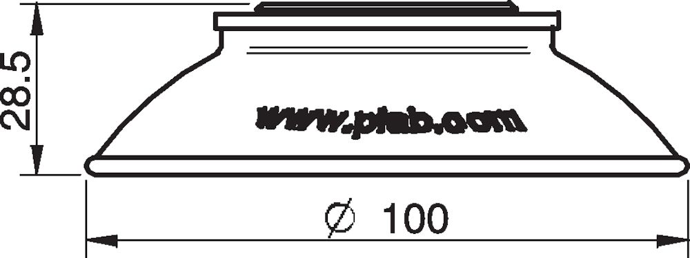 Piab Suction cup FC100P Polyurethane 60 with collar for Vacuum Gripper System (VGS)