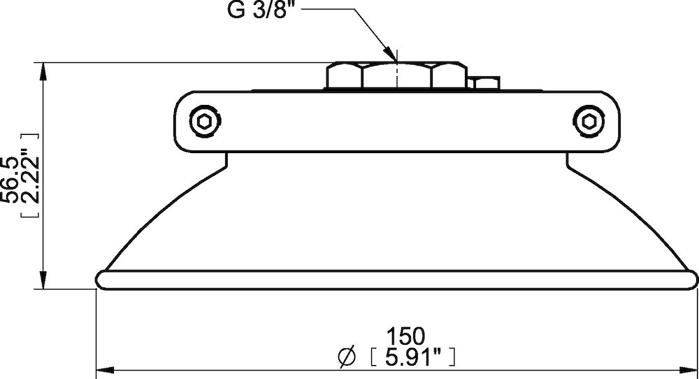 Piab Suction cup FC150P Polyurethane 40, 3/8 NPSF female, with mesh filter