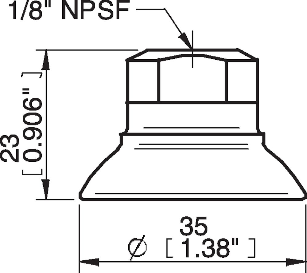 Piab Suction cup FC35P Polyurethane 60, 1/8 NPSF female