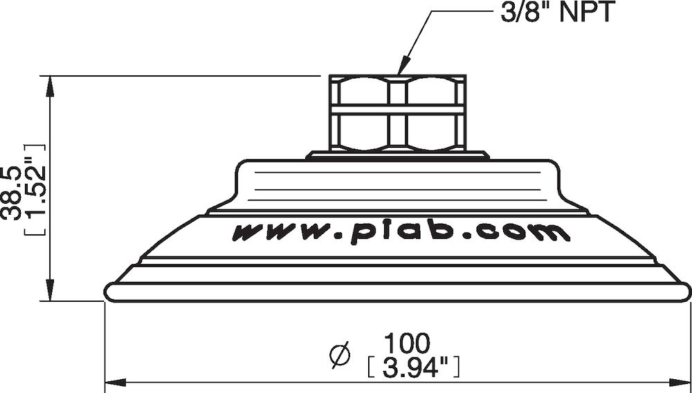 Piab Suction cup FCF100P Polyurethane 55/60, 3/8 NPT female