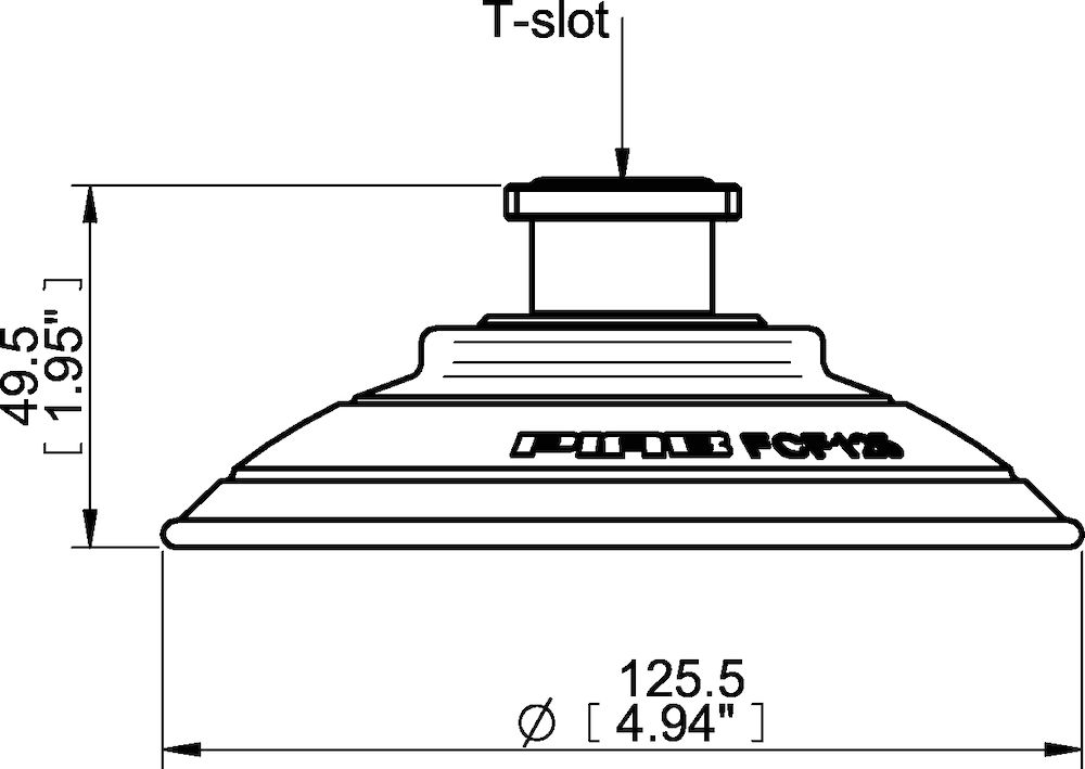 Piab Suction cup FCF125P Polyurethane 55/60, T-slot, with mesh filter