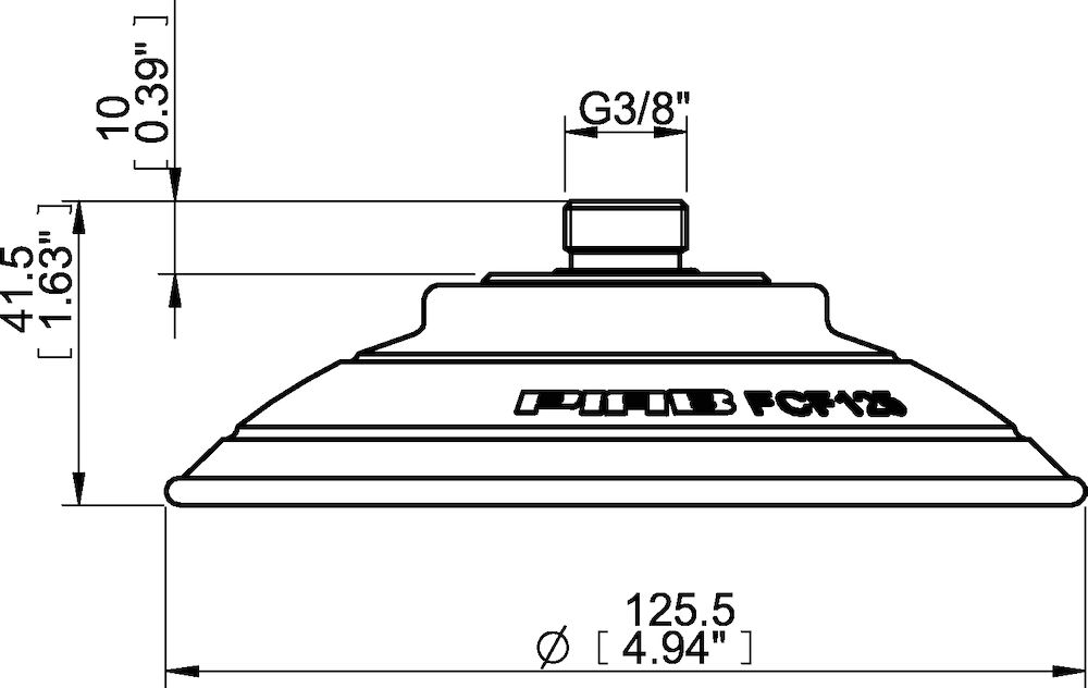 Piab Suction cup FCF125P Polyurethane 55/60, G3/8 male, with mesh filter