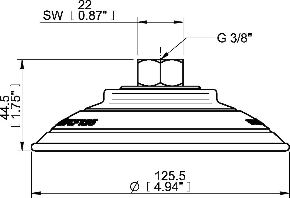 Piab Suction cup FCF125P Polyurethane 55/60, G1/4 female