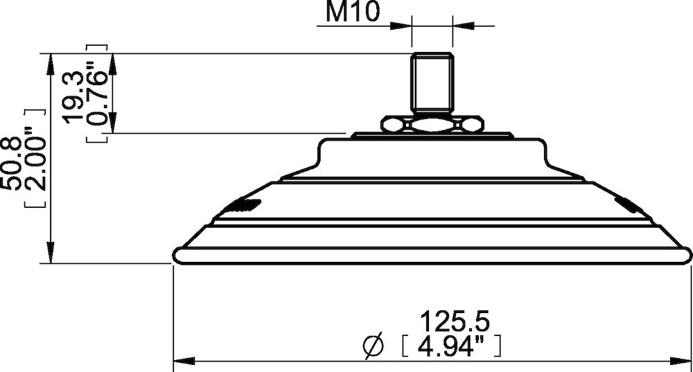Piab Suction cup FCF125P Polyurethane 55/60, M10x1.5 male