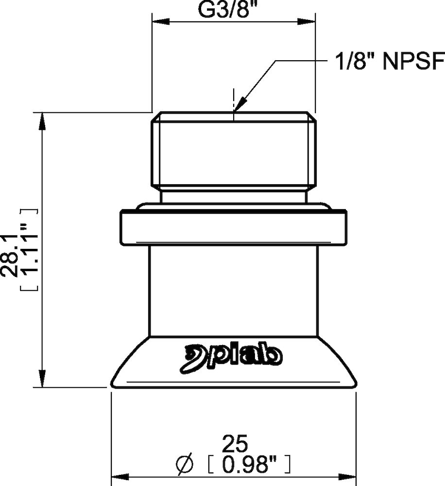 Piab Suction cup FCF25P Polyurethane 55/60, G3/8 male, 1/8 NPSF female