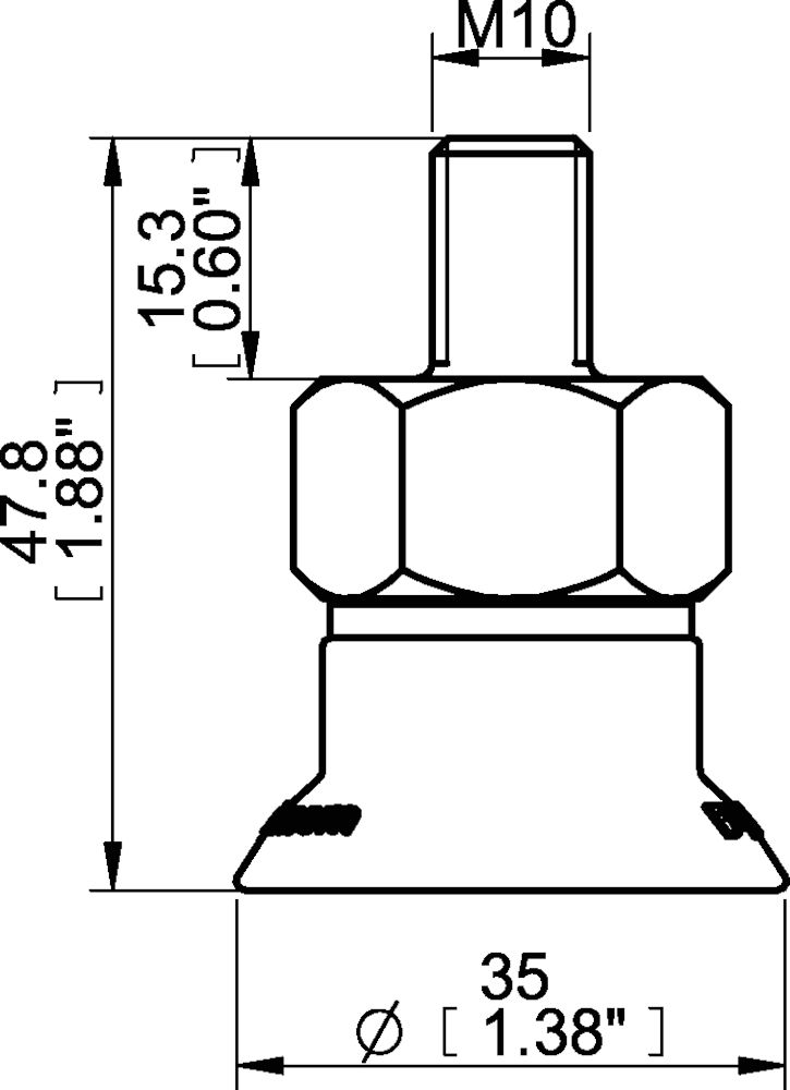 Piab Suction cup FCF35P Polyurethane 55/60, M10x1.5 male