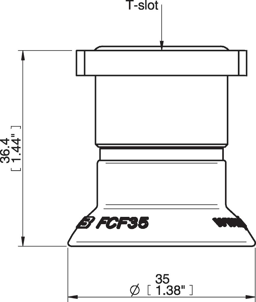 Piab Suction cup FCF35P Polyurethane 55/60, T-slot, with mesh filter