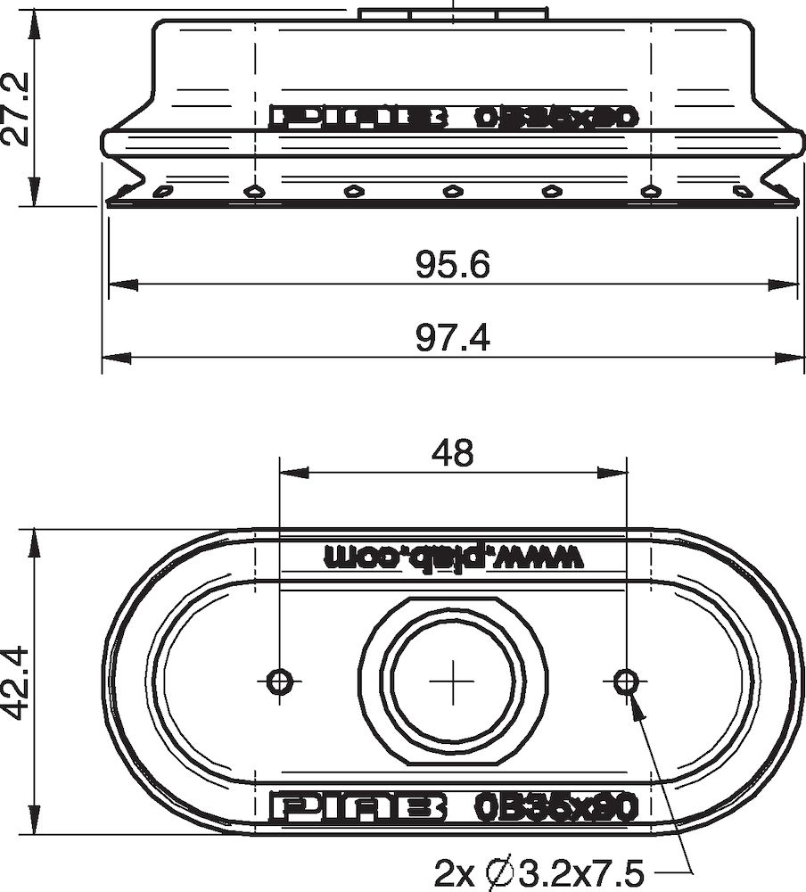 Piab Suction cup OB35x90P Polyurethane 30/60 with collar for Vacuum Gripper System (VGS)