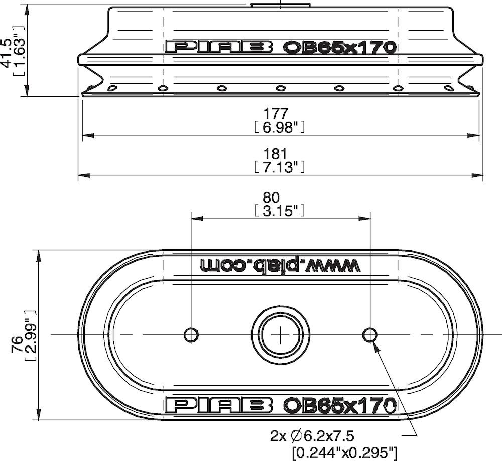 Piab Suction cup OB65x170P Polyurethane 60 with collar for Vacuum Gripper System (VGS)