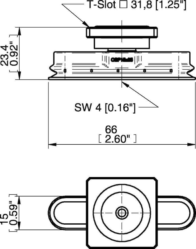 Piab Suction cup OBF15x65P Polyurethane 60, T-slot