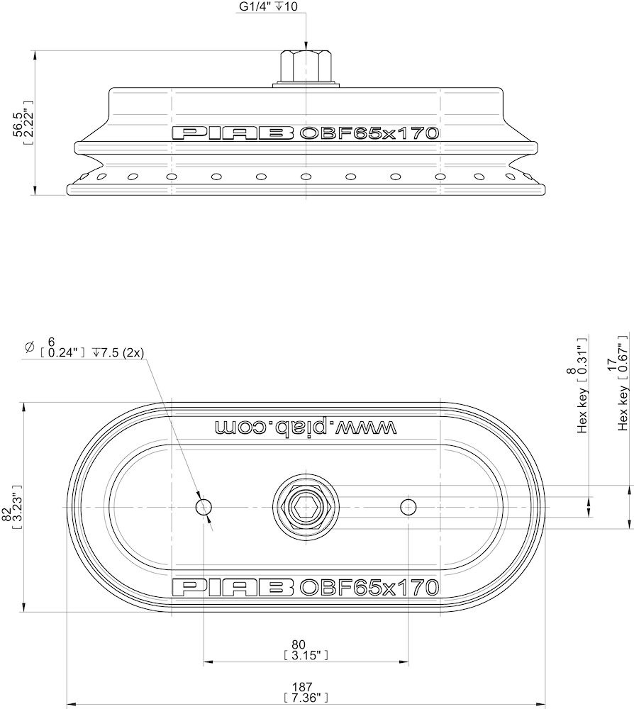 Piab Suction Cup OBF65x170P G1/4 Female